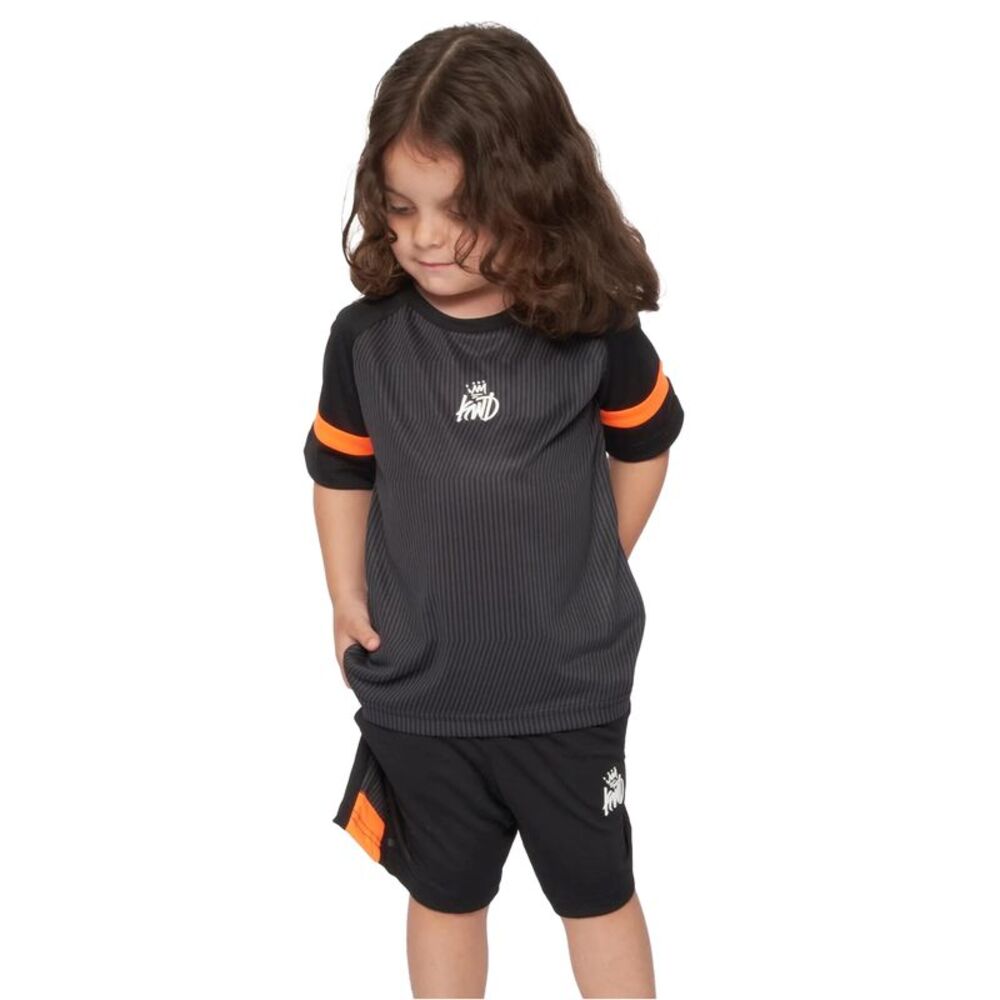 Kings Will Dream Childrens/Kids Zadar T-Shirt & Shorts Set / Black/Shocking Oran